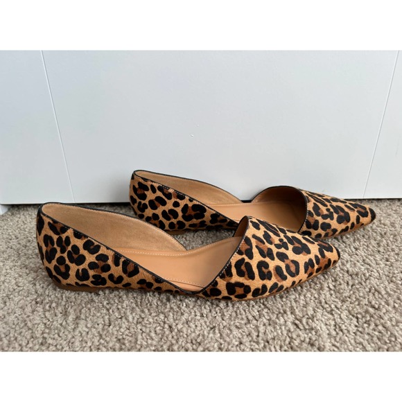 J. Crew Women's D'Orsay Flats - Leopard Print Calf Hair - Size 9.5